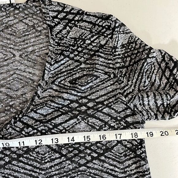 Jordan Taylor Patterned Print 3/4 Sleeve Sheer Tunic Swim Cover Black  Medium - Picture 5 of 7